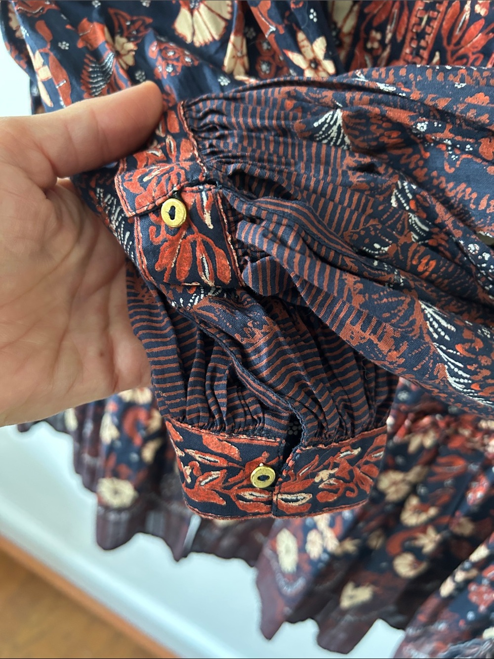 Ulla Johnson Marigold Dress Floral Mini Bohemian Tassel Tiered Babydoll Size 4 - Picture 6 of 16